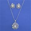 American Diamond Classic Pendant Set with Rhodium Plating