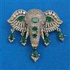 American Diamond Animal Brooch with Mehndi Plating