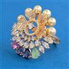 American Diamond Adjustable Ring with Carat Plating