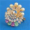 American Diamond Adjustable Ring with Carat Plating