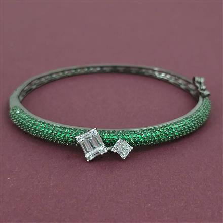 American Diamond Openable kada with Black Plating