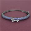 American Diamond Openable kada with Black Plating