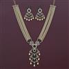 American Diamond Pearl Necklace with Carat Plating