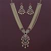 American Diamond Pearl Necklace with Carat Plating