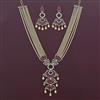 American Diamond Pearl Necklace with Carat Plating