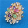 American Diamond Adjustable Ring with Carat Plating
