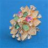American Diamond Adjustable Ring with Carat Plating