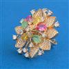 American Diamond Adjustable Ring with Carat Plating