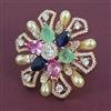 American Diamond Adjustable Ring with Carat Plating