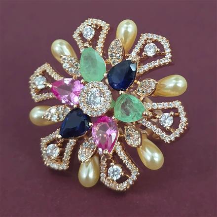 American Diamond Adjustable Ring with Carat Plating
