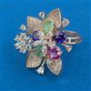American Diamond Adjustable Ring with Carat Plating