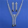 American Diamond Classic Necklace with Rhodium Plating