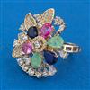 American Diamond Adjustable Ring with Carat Plating