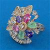 American Diamond Adjustable Ring with Carat Plating