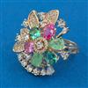 American Diamond Adjustable Ring with Carat Plating