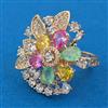 American Diamond Adjustable Ring with Carat Plating