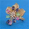 American Diamond Adjustable Ring with Carat Plating