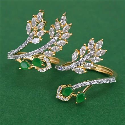 American Diamond Classic Ring with 2 Tone Plating