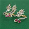American Diamond Classic Ring with 2 Tone Plating