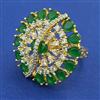 American Diamond Adjustable Ring with 2 Tone Plating