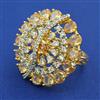 American Diamond Adjustable Ring with 2 Tone Plating