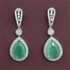 American Diamond Classic Earring with Rhodium Plating