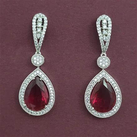 American Diamond Classic Earring with Rhodium Plating