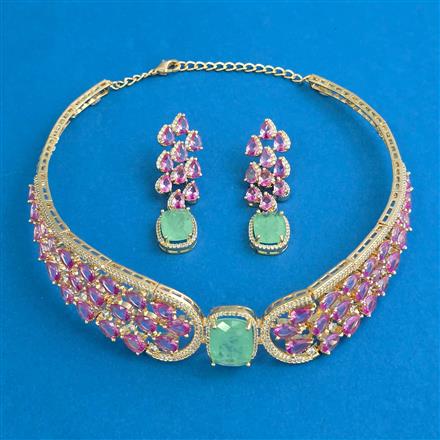 American Diamond Classic Necklace with Carat Plating