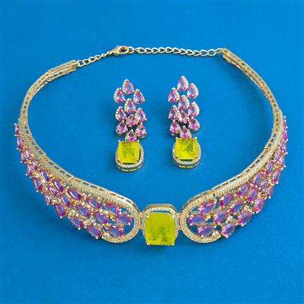 American Diamond Classic Necklace with Carat Plating
