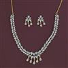 American Diamond Delicate Necklace with Rhodium Plating 2 Tone Plating