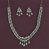 American Diamond Delicate Necklace with Rhodium Plating 2 Tone Plating
