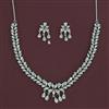 American Diamond Delicate Necklace with Rhodium Plating 2 Tone Plating