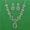 American Diamond Classic Necklace with Rhodium Plating