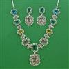 American Diamond Classic Necklace with Rhodium Plating