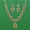 American Diamond Classic Necklace with Rhodium Plating