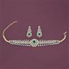 American Diamond Choker Necklace with Carat Plating