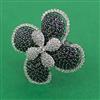American Diamond Adjustable Ring with Black Plating