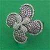 American Diamond Adjustable Ring with Black Plating