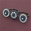American Diamond Classic Ring with Black Plating