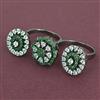 American Diamond Classic Ring with Black Plating