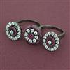 American Diamond Classic Ring with Black Plating