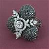 American Diamond Adjustable Ring with Black Plating