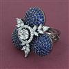 American Diamond Adjustable Ring with Black Plating