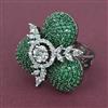 American Diamond Adjustable Ring with Black Plating