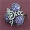 American Diamond Adjustable Ring with Black Plating