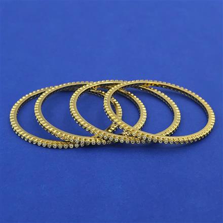 American Diamond Delicate Bangles with Mehndi Plating
