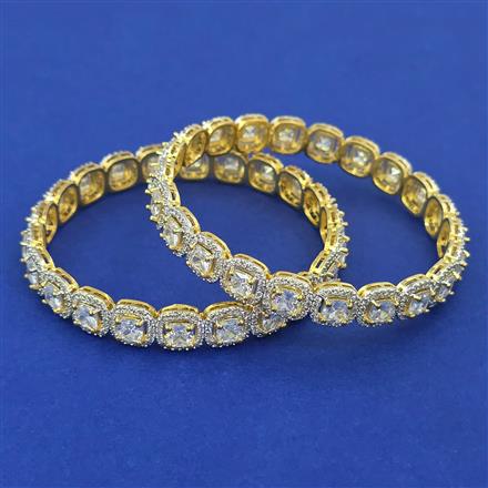American Diamond Classic Bangles with 2 Tone Plating
