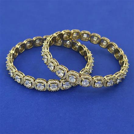 American Diamond Classic Bangles with Mehndi Plating