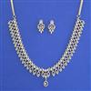 American Diamond Classic Necklace with Rhodium Plating Carat Plating
