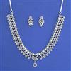 American Diamond Classic Necklace with Rhodium Plating Carat Plating